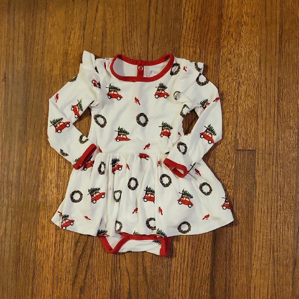 Kyte BABY Red Trim Festive Baby Dress